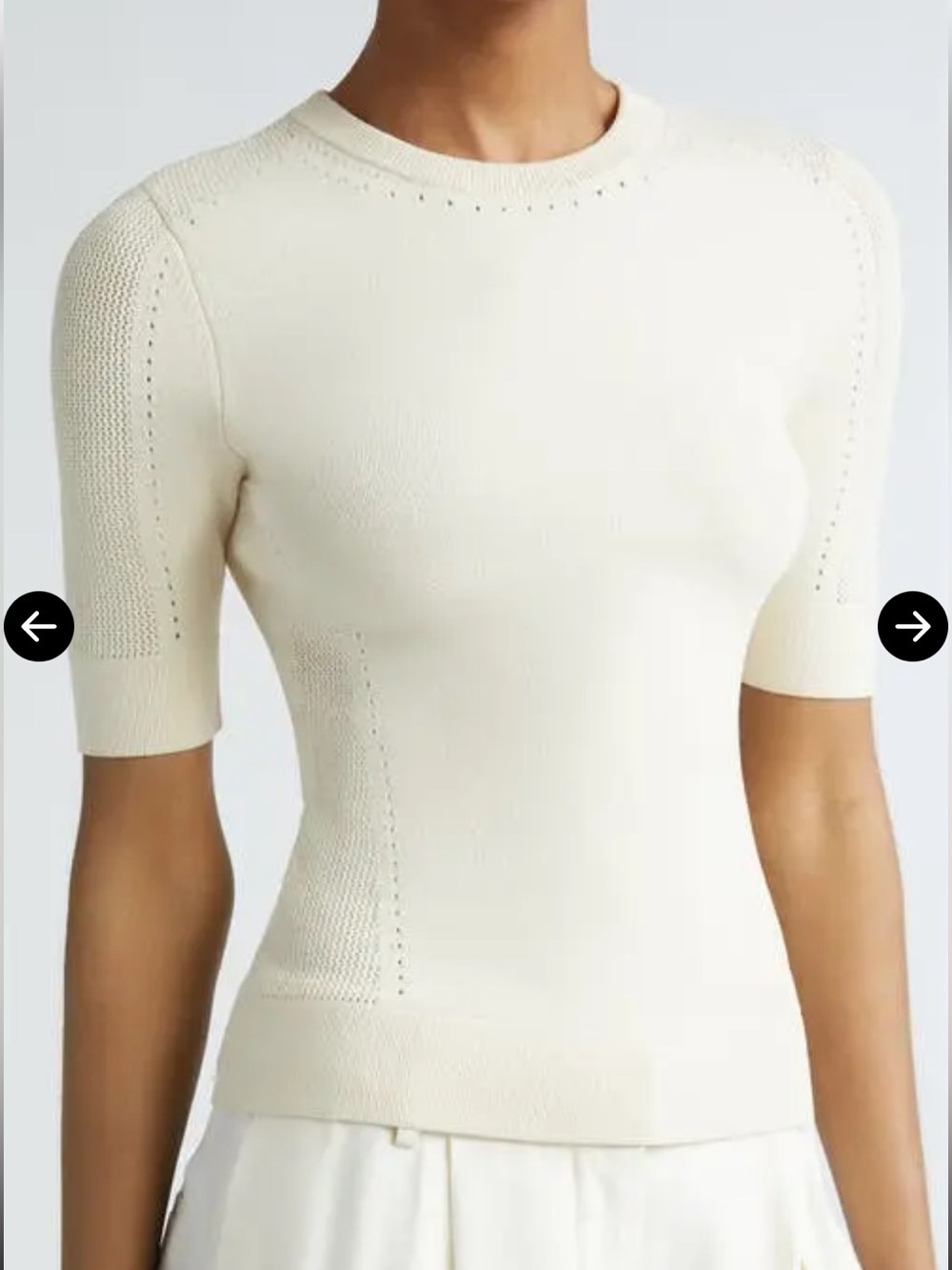 A.L.C. Cream Short-Sleeve Knit Top